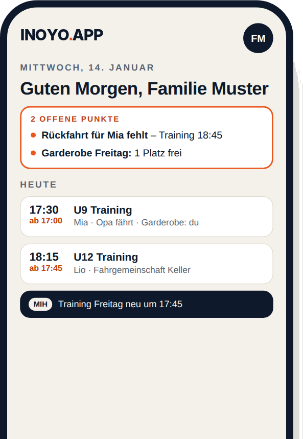 App-Screens der INOYO.APP